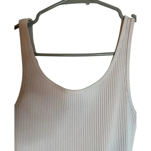 Aritzia Wilfred Free Ribbed Pink Size M Bodycon Tank Midi Dress - Picture 8 of 9